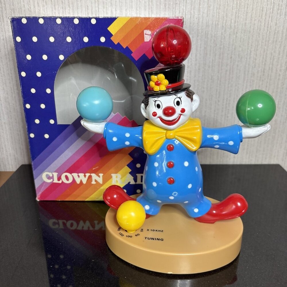Colorful Circus Clown Radio 1970s AM Tuning Battery Operated Working Tested